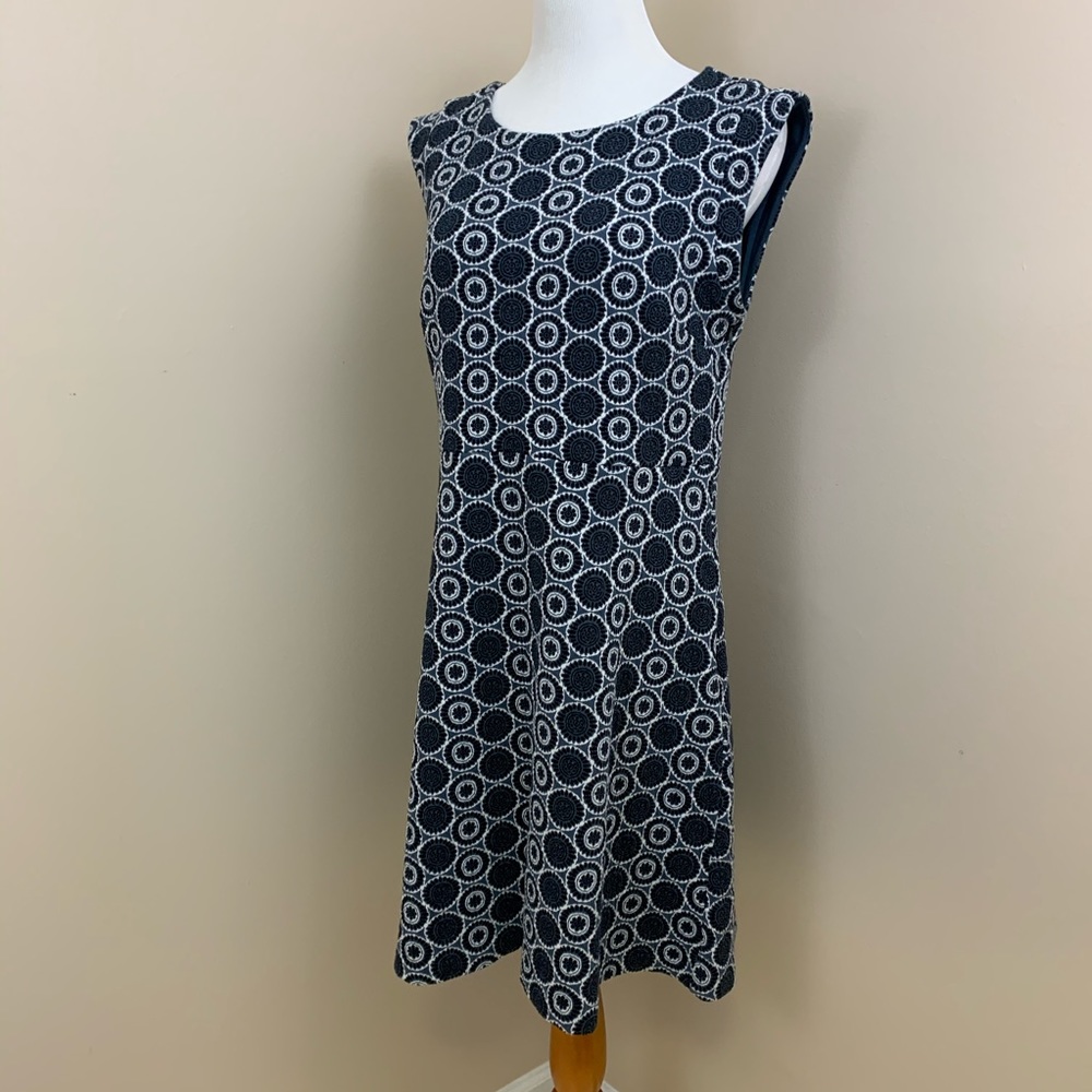 Loft knit quilted cap sleeve dress blue 14